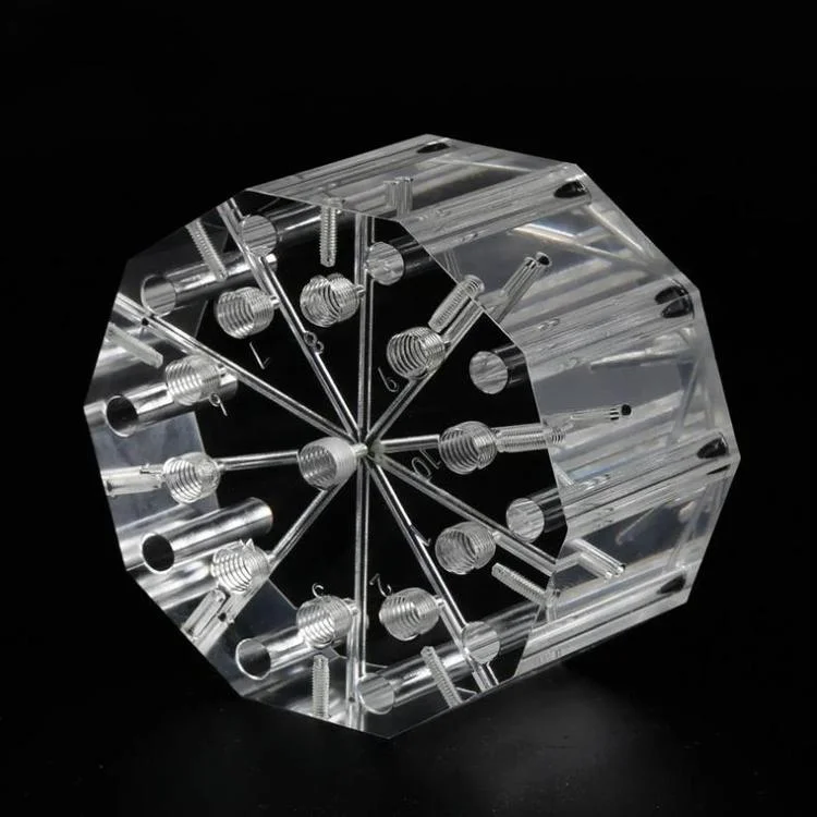 Precision CNC Milling Transparent Acrylic (PMMA) Precision CNC milling of transparent acrylic (PMMA) part with high optical clarity and smooth surface finish.