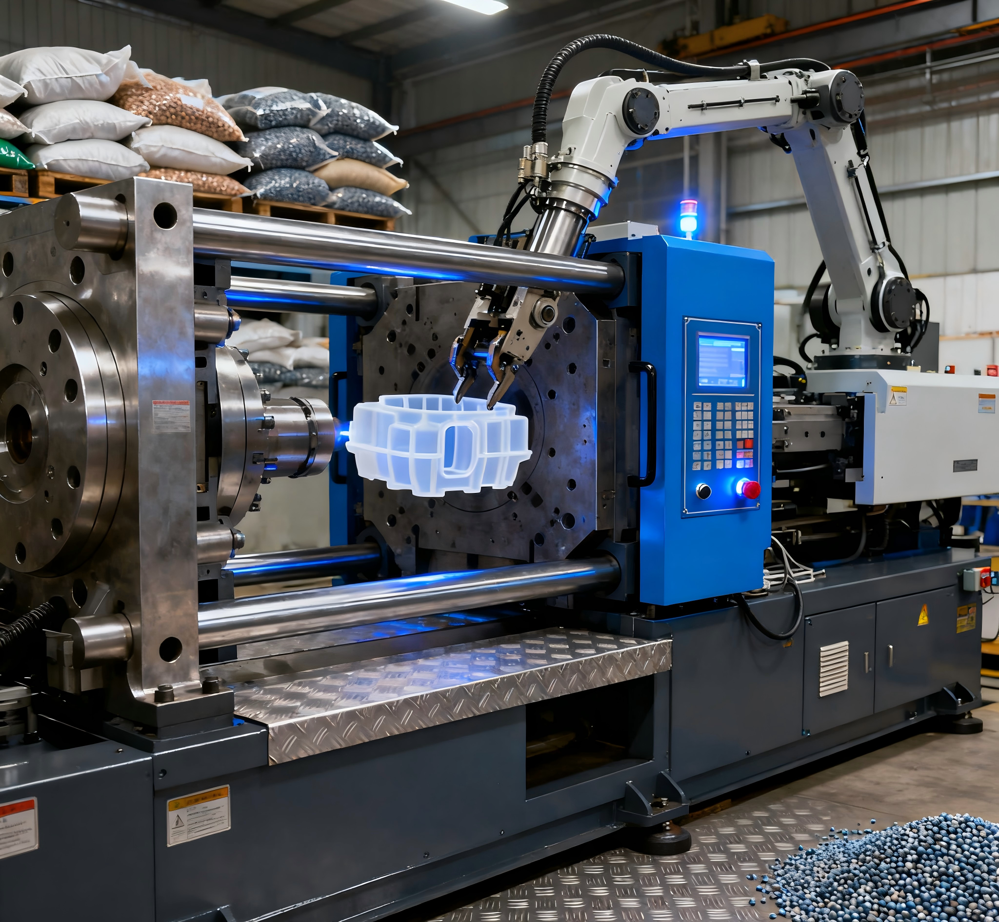 Injection molding processing equipment Injection molding machine producing plastic components